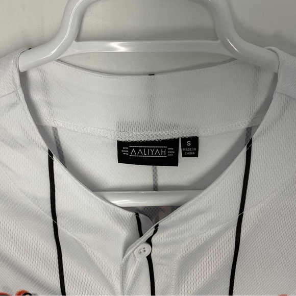 NWOT Unisex Aaliyah Princess of R&B White & Black Short Sleeve Jersey Small - Picture 3 of 5